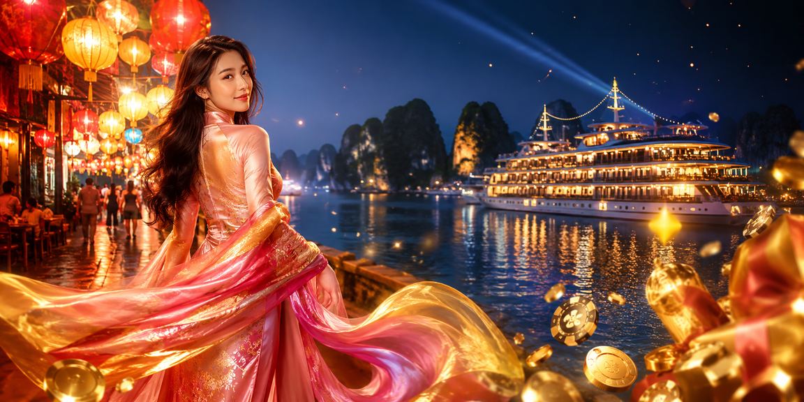Du khách mặc áo dài tại vịnh Hạ Long trải nghiệm casino giải trí trực tuyến