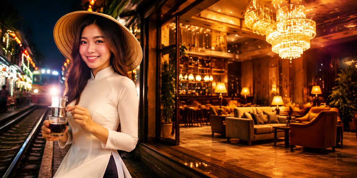 Khách VIP Hà Nội thưởng thức cà phê trong không gian sang trọng với ánh đèn vàng ấm áp