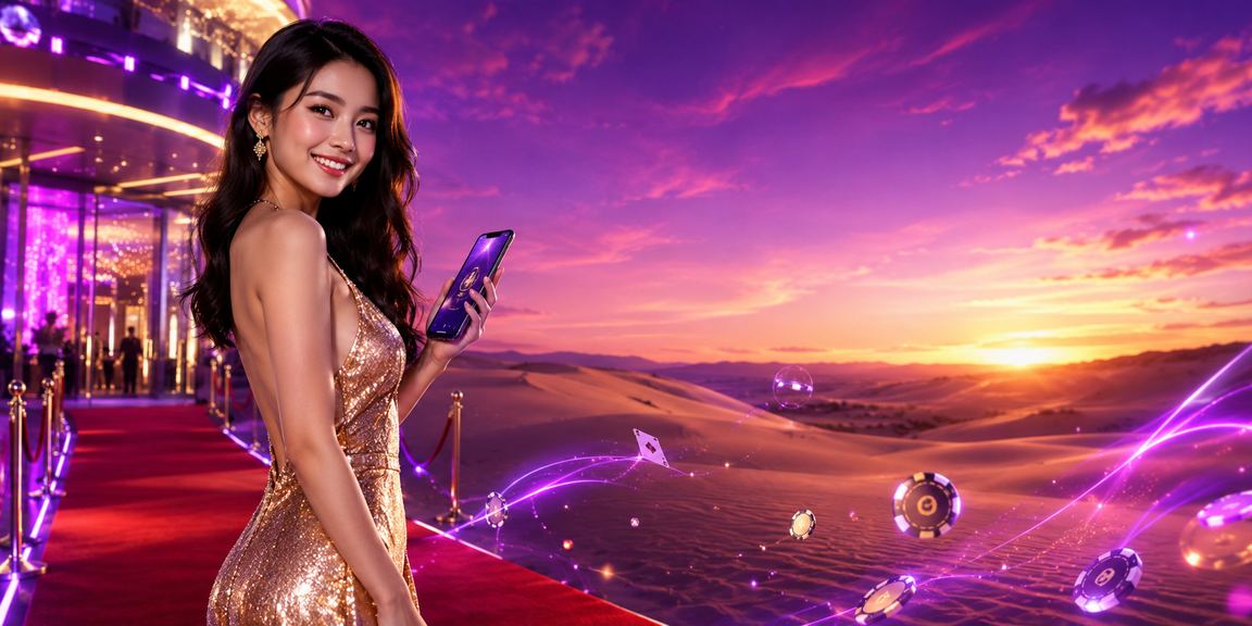 Người chơi cá cược buổi tối tại Mũi Né với giao diện neon trên điện thoại